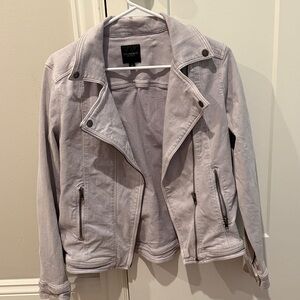 Liverpool light lavender jean moto jacket women's size medium